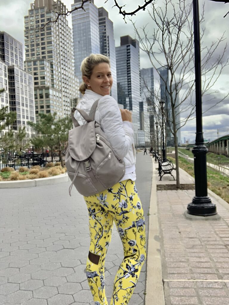 woman wearing backpack